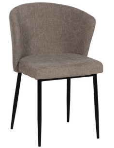 Chaise moderne chic en Tissu Taupe Métal Noir Tanoya (Lot de 2) - 1