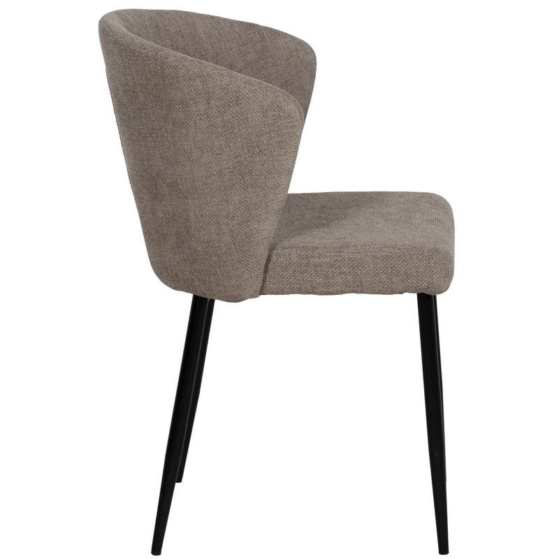 Chaise moderne chic en Tissu Taupe Métal Noir Tanoya (Lot de 2) - 3