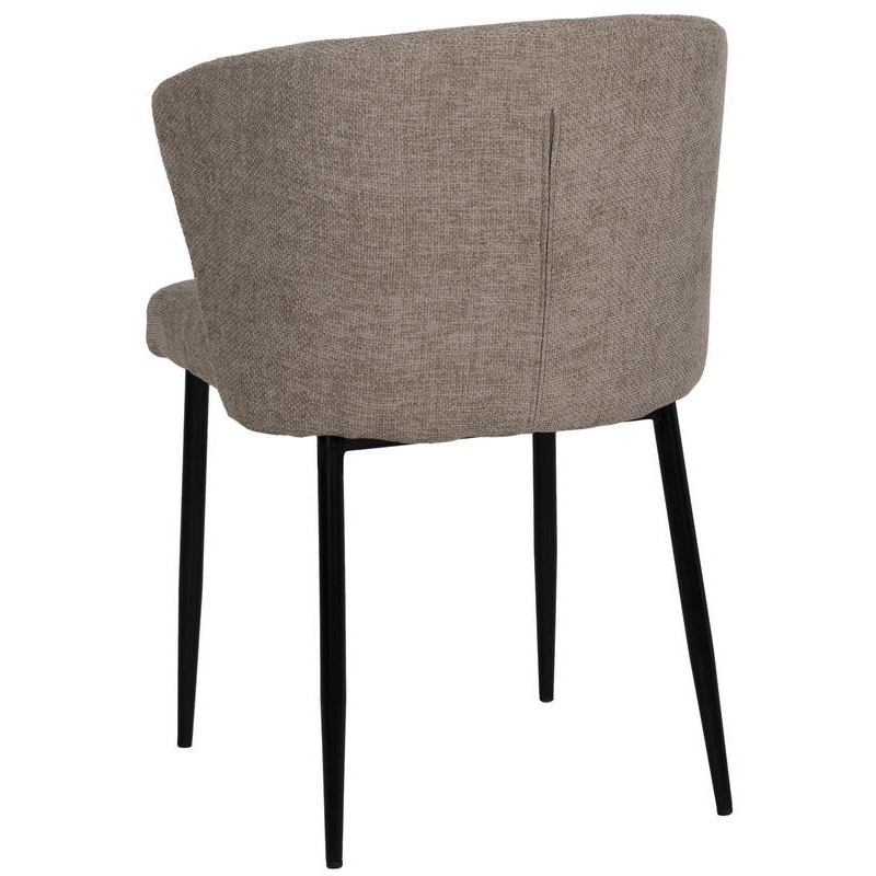 Chaise moderne chic en Tissu Taupe Métal Noir Tanoya (Lot de 2) - 4