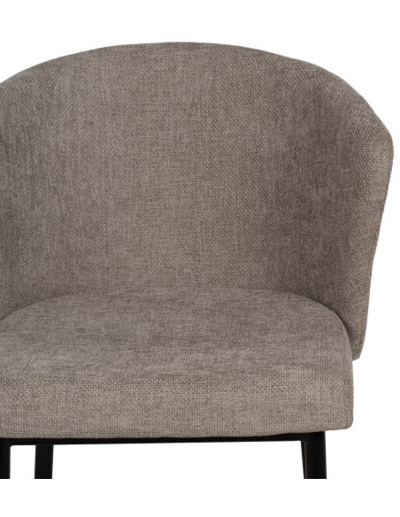 Chaise moderne chic en Tissu Taupe Métal Noir Tanoya (Lot de 2) - 5
