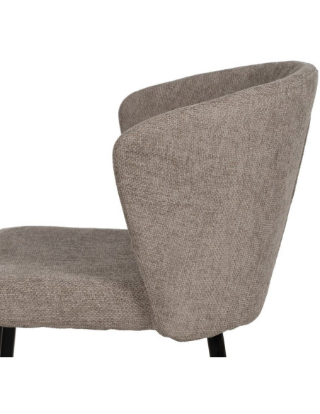 Chaise moderne chic en Tissu Taupe Métal Noir Tanoya (Lot de 2) - 7