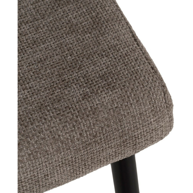 Chaise moderne chic en Tissu Taupe Métal Noir Tanoya (Lot de 2) - 9