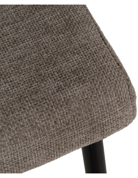 Chaise moderne chic en Tissu Taupe Métal Noir Tanoya (Lot de 2) - 9