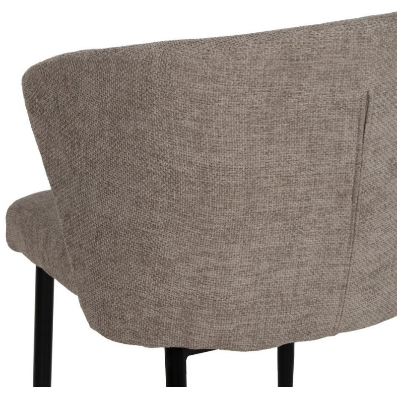 Chaise moderne chic en Tissu Taupe Métal Noir Tanoya (Lot de 2) - 10