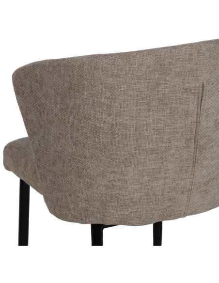Chaise moderne chic en Tissu Taupe Métal Noir Tanoya (Lot de 2) - 10