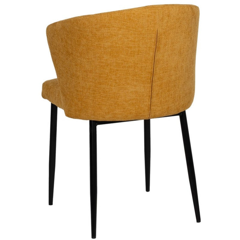 Chaise moderne chic en Tissu Jaune Métal Noir Tanoya (Lot de 2) - 3