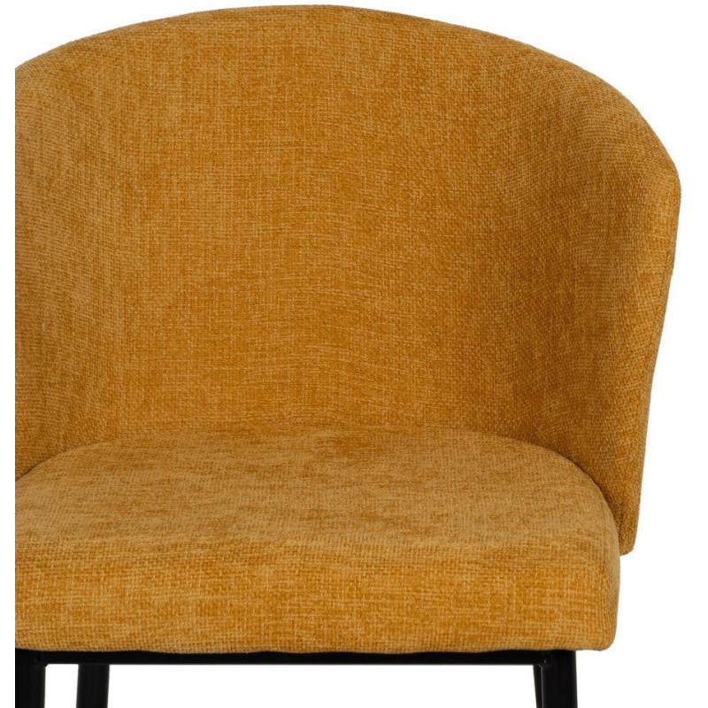 Chaise moderne chic en Tissu Jaune Métal Noir Tanoya (Lot de 2) - 4
