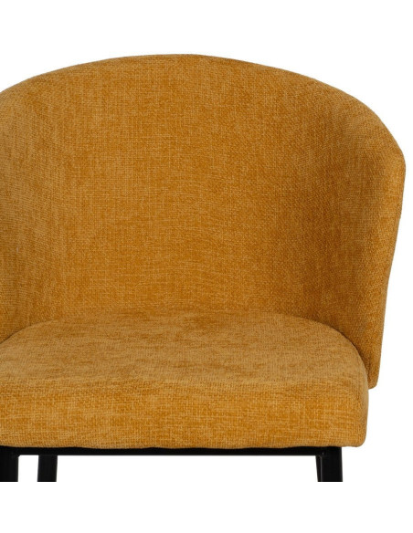 Chaise moderne chic en Tissu Jaune Métal Noir Tanoya (Lot de 2) - 4