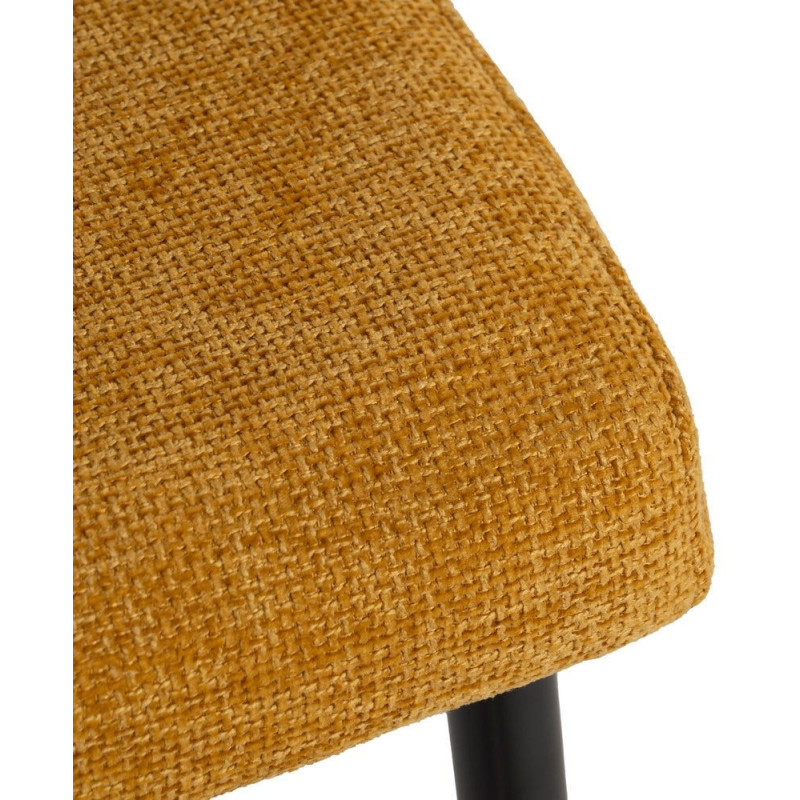 Chaise moderne chic en Tissu Jaune Métal Noir Tanoya (Lot de 2) - 8