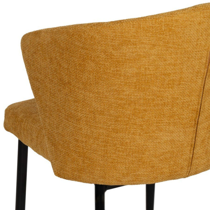 Chaise moderne chic en Tissu Jaune Métal Noir Tanoya (Lot de 2) - 9