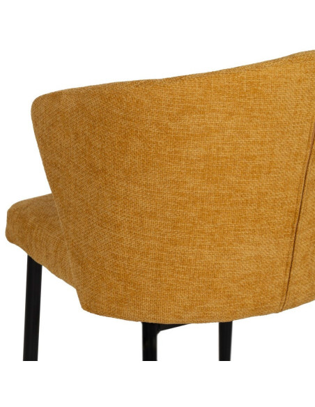 Chaise moderne chic en Tissu Jaune Métal Noir Tanoya (Lot de 2) - 9
