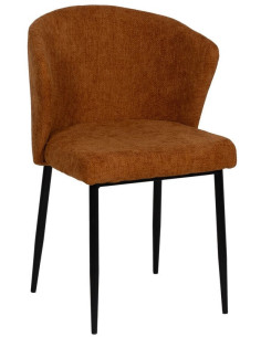 Chaise moderne chic en Tissu Marron Métal Noir Tanoya (Lot de 2) - 1