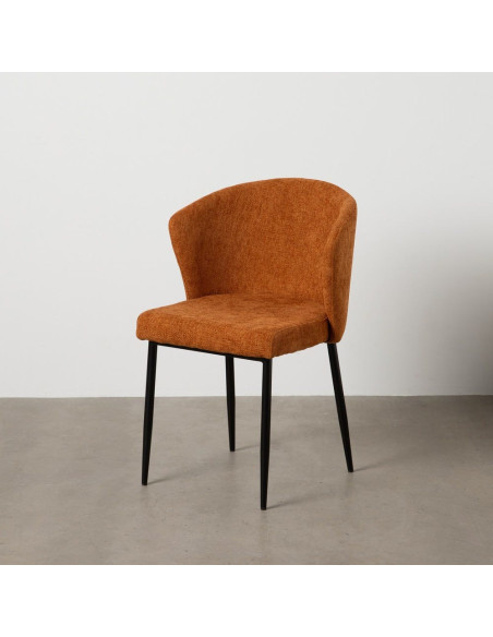 Chaise moderne chic en Tissu Marron Métal Noir Tanoya (Lot de 2) - 2