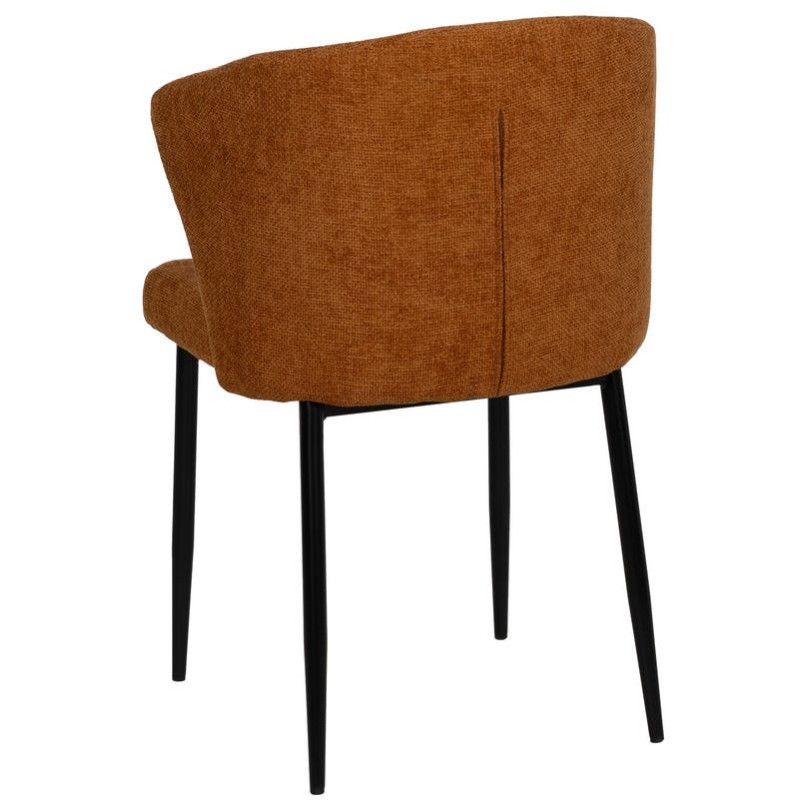Chaise moderne chic en Tissu Marron Métal Noir Tanoya (Lot de 2) - 4