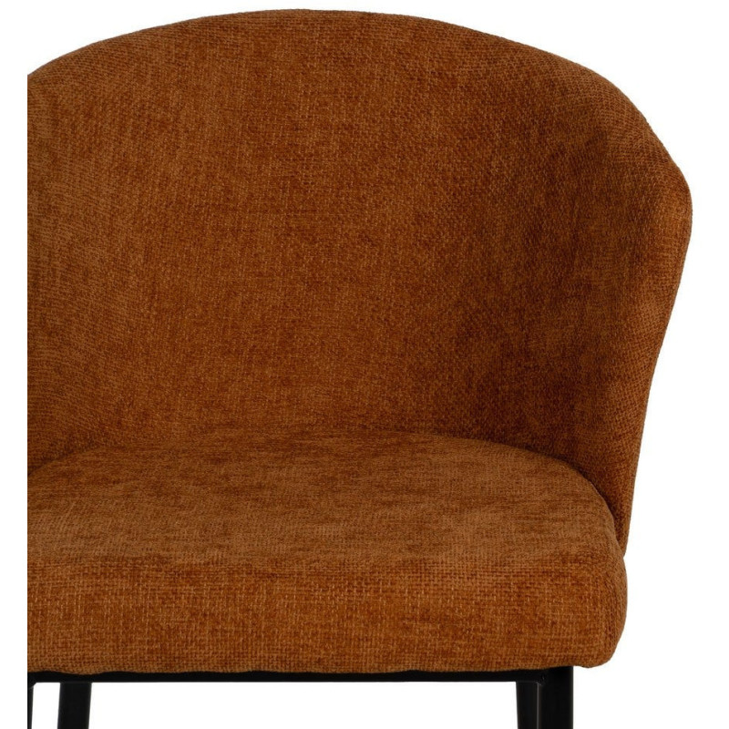 Chaise moderne chic en Tissu Marron Métal Noir Tanoya (Lot de 2) - 5