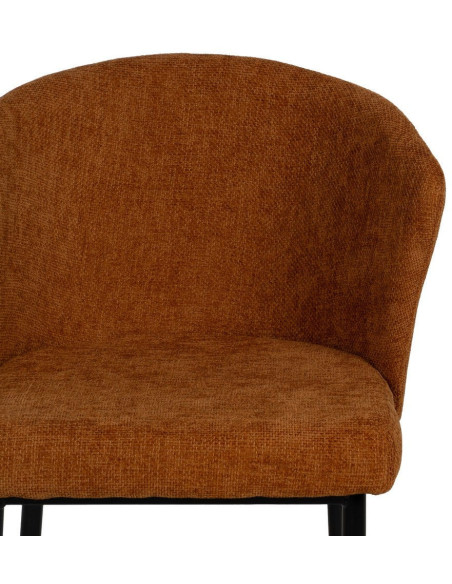 Chaise moderne chic en Tissu Marron Métal Noir Tanoya (Lot de 2) - 5