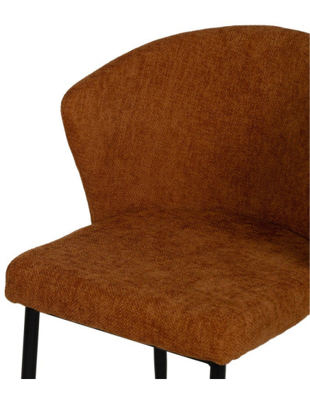 Chaise moderne chic en Tissu Marron Métal Noir Tanoya (Lot de 2) - 6