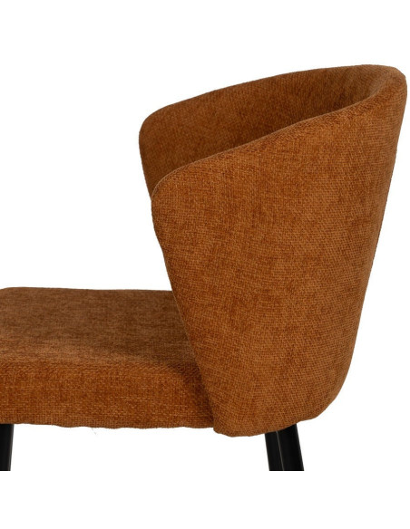 Chaise moderne chic en Tissu Marron Métal Noir Tanoya (Lot de 2) - 7