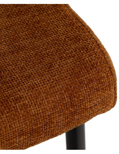 Chaise moderne chic en Tissu Marron Métal Noir Tanoya (Lot de 2) - 9