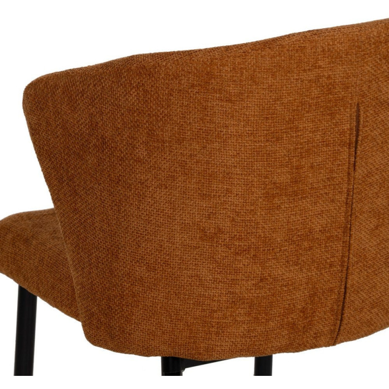 Chaise moderne chic en Tissu Marron Métal Noir Tanoya (Lot de 2) - 10