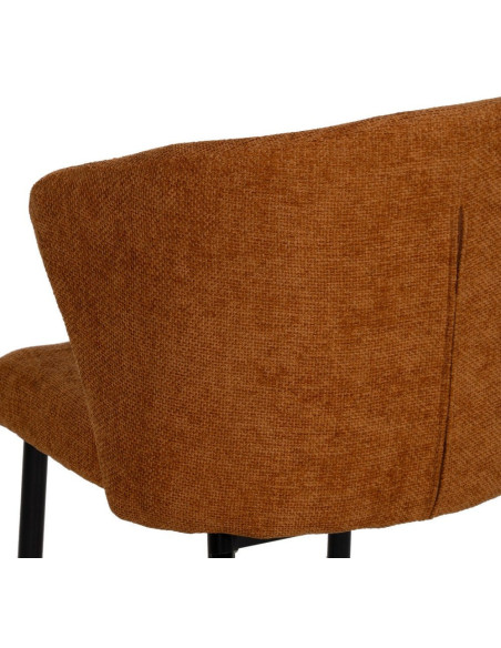 Chaise moderne chic en Tissu Marron Métal Noir Tanoya (Lot de 2) - 10