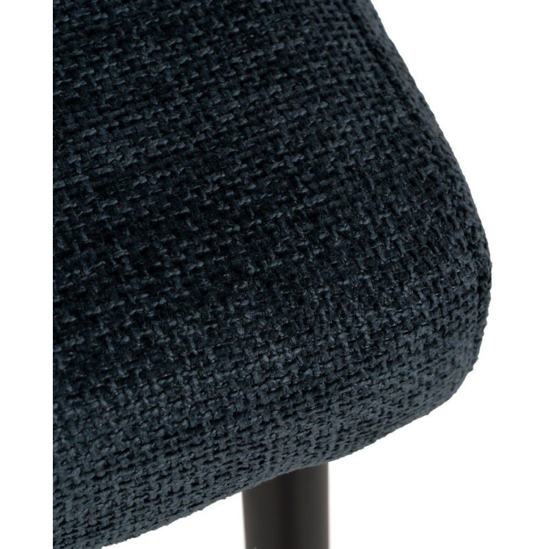 Chaise moderne chic en Tissu Bleu Métal Noir Tanoya (Lot de 2) - 9
