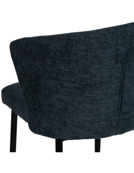 Chaise moderne chic en Tissu Bleu Métal Noir Tanoya (Lot de 2) - 10