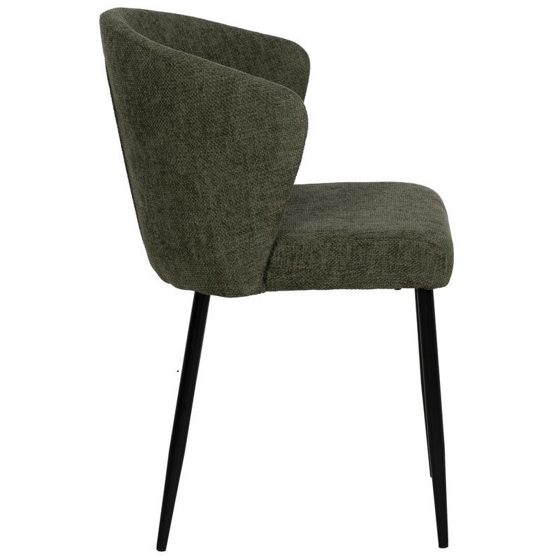 Chaise moderne chic en Tissu Vert Métal Noir Tanoya (Lot de 2) - 2