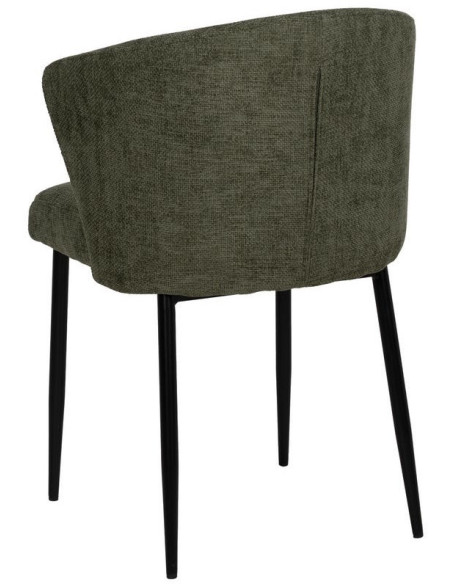 Chaise moderne chic en Tissu Vert Métal Noir Tanoya (Lot de 2) - 3