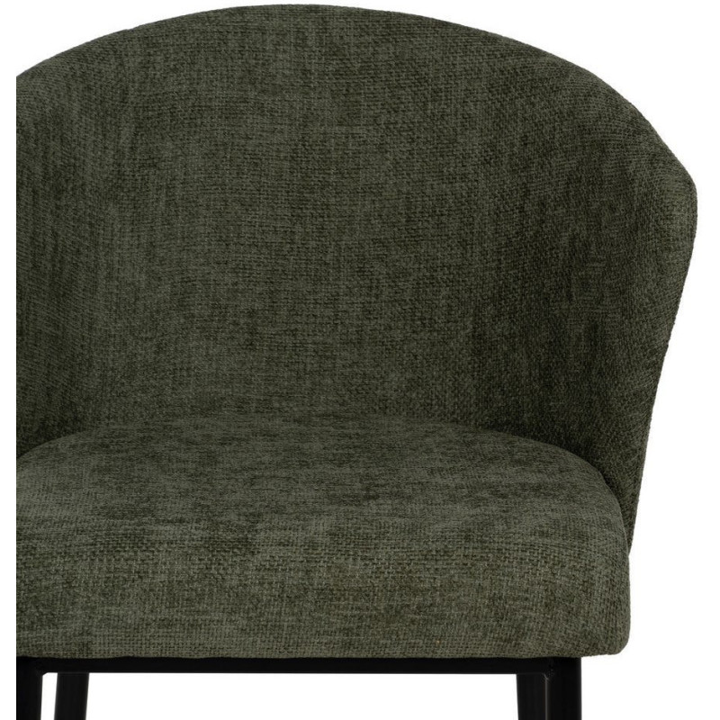 Chaise moderne chic en Tissu Vert Métal Noir Tanoya (Lot de 2) - 4