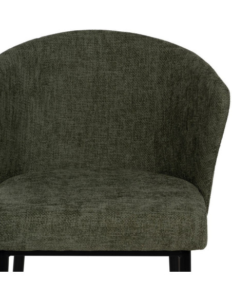 Chaise moderne chic en Tissu Vert Métal Noir Tanoya (Lot de 2) - 4