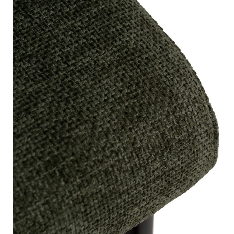 Chaise moderne chic en Tissu Vert Métal Noir Tanoya (Lot de 2) - 8