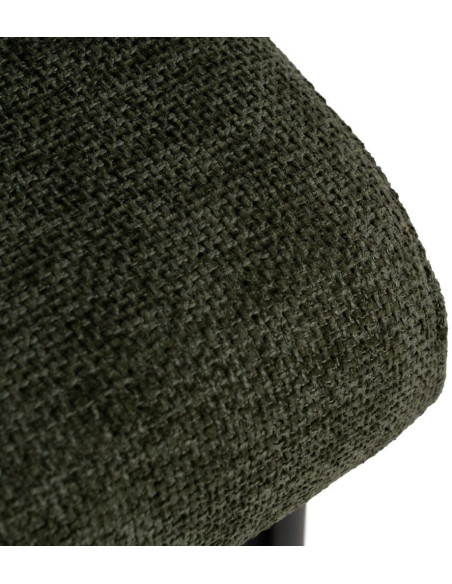 Chaise moderne chic en Tissu Vert Métal Noir Tanoya (Lot de 2) - 8