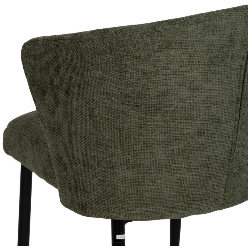 Chaise moderne chic en Tissu Vert Métal Noir Tanoya (Lot de 2) - 9