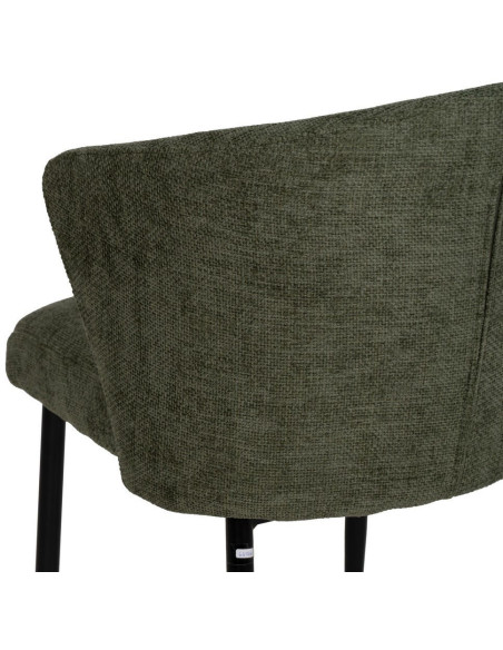 Chaise moderne chic en Tissu Vert Métal Noir Tanoya (Lot de 2) - 9