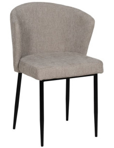 Chaise moderne chic en Tissu Gris Métal Noir Tanoya (Lot de 2) - 1