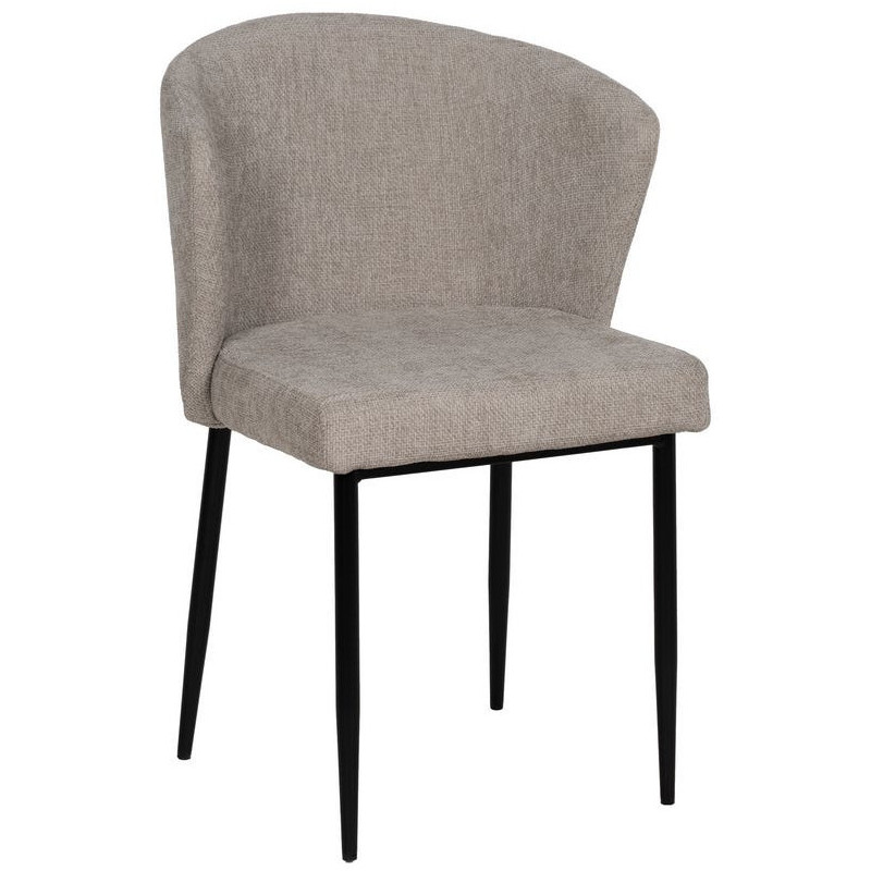 Chaise moderne chic en Tissu Gris Métal Noir Tanoya (Lot de 2) - 1