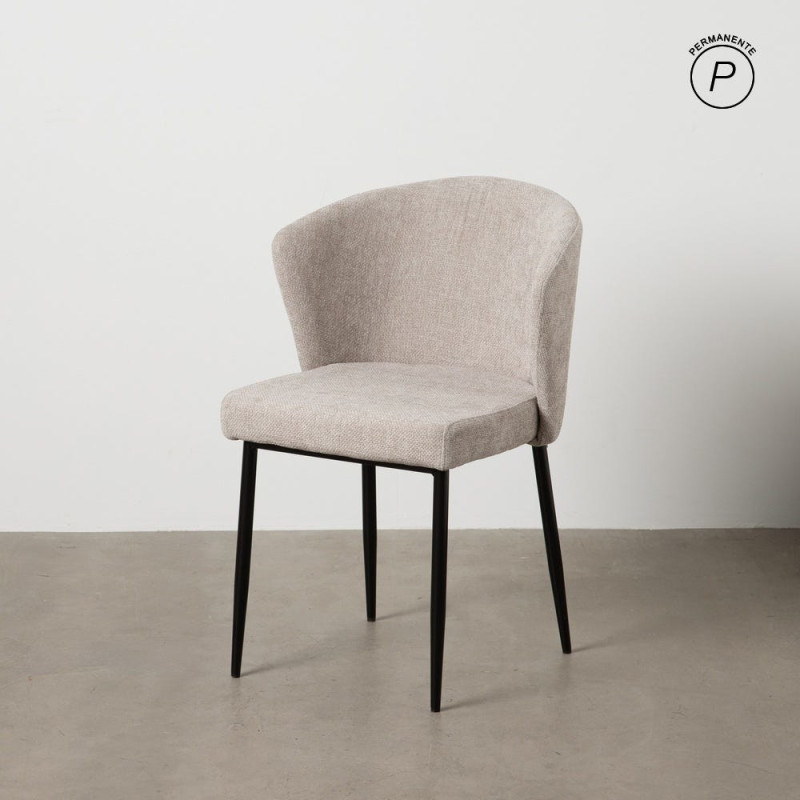 Chaise moderne chic en Tissu Gris Métal Noir Tanoya (Lot de 2) - 11