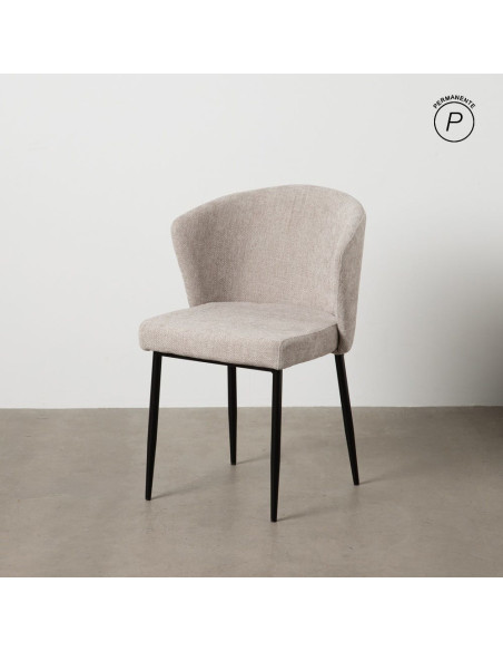 Chaise moderne chic en Tissu Gris Métal Noir Tanoya (Lot de 2) - 11