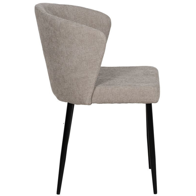 Chaise moderne chic en Tissu Gris Métal Noir Tanoya (Lot de 2) - 2