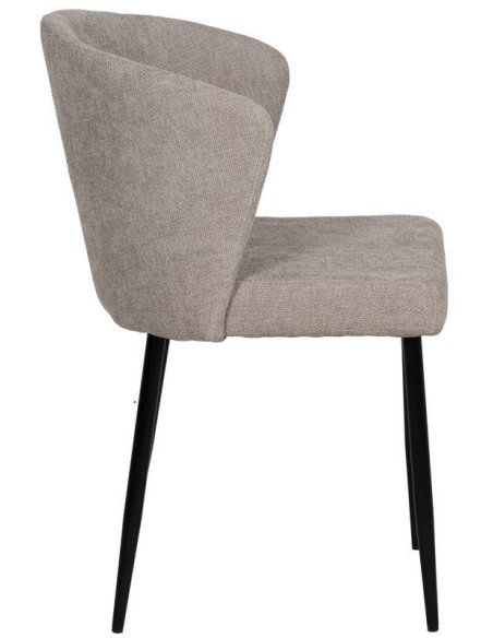 Chaise moderne chic en Tissu Gris Métal Noir Tanoya (Lot de 2) - 2