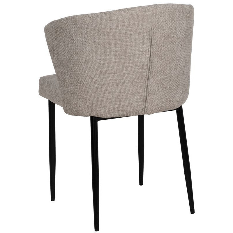 Chaise moderne chic en Tissu Gris Métal Noir Tanoya (Lot de 2) - 3