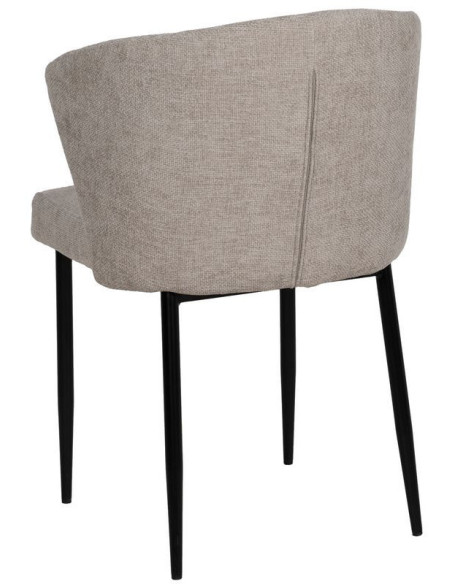 Chaise moderne chic en Tissu Gris Métal Noir Tanoya (Lot de 2) - 3