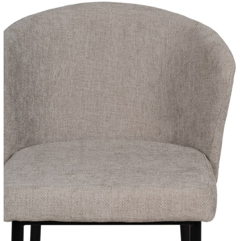 Chaise moderne chic en Tissu Gris Métal Noir Tanoya (Lot de 2) - 4