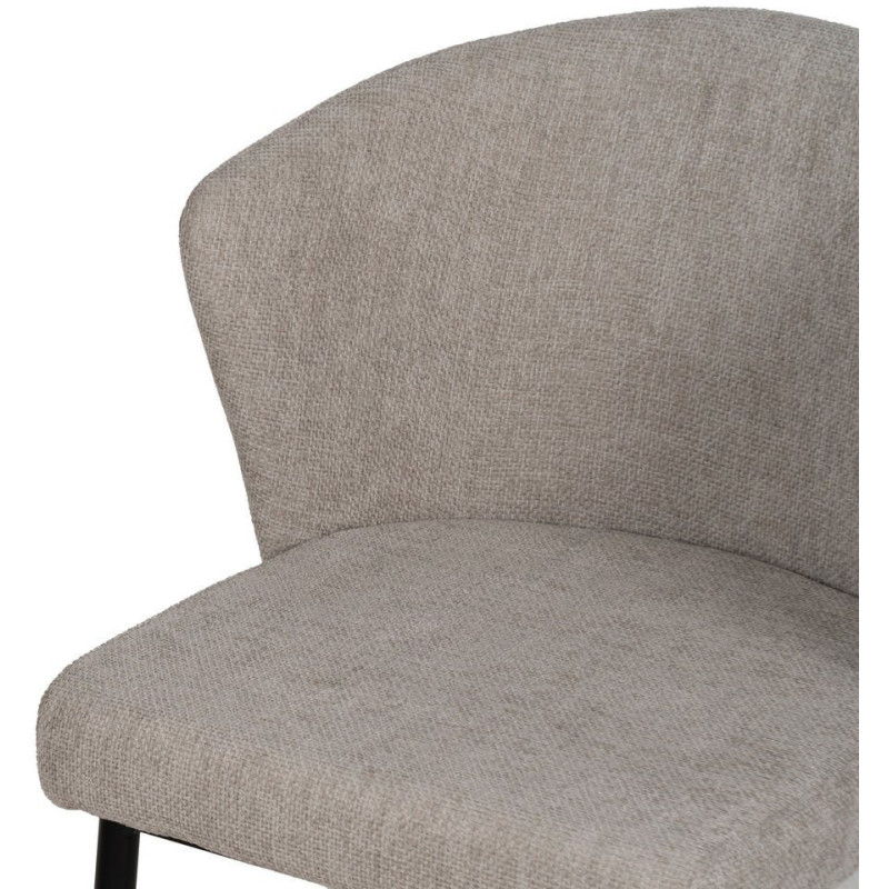 Chaise moderne chic en Tissu Gris Métal Noir Tanoya (Lot de 2) - 5