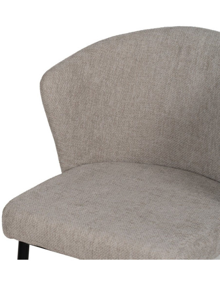 Chaise moderne chic en Tissu Gris Métal Noir Tanoya (Lot de 2) - 5