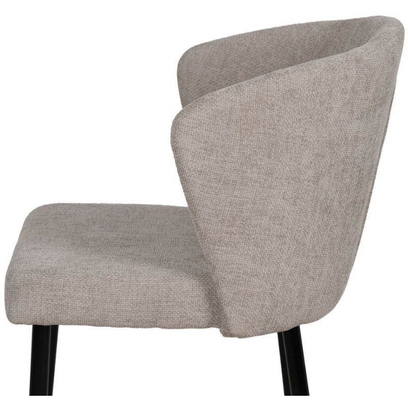 Chaise moderne chic en Tissu Gris Métal Noir Tanoya (Lot de 2) - 6