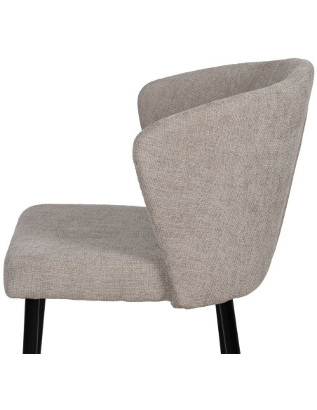 Chaise moderne chic en Tissu Gris Métal Noir Tanoya (Lot de 2) - 6