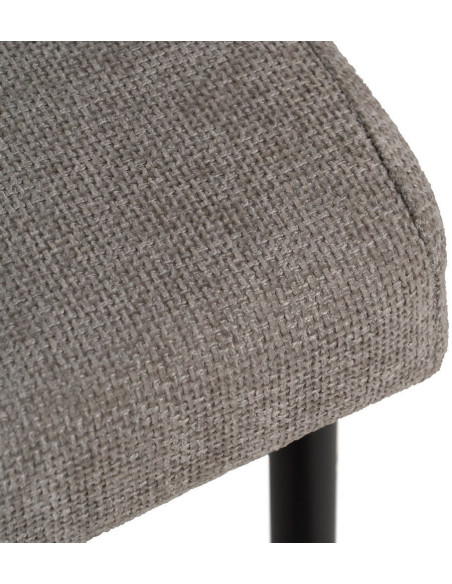 Chaise moderne chic en Tissu Gris Métal Noir Tanoya (Lot de 2) - 8