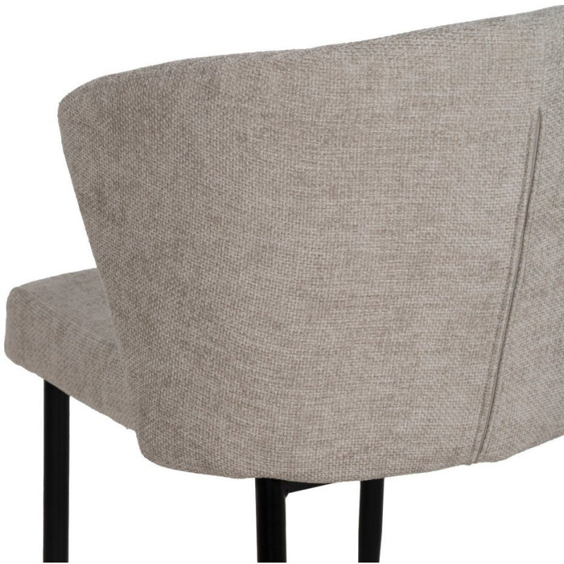 Chaise moderne chic en Tissu Gris Métal Noir Tanoya (Lot de 2) - 9